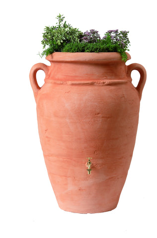 Graf Roman Rain Barrel Antique Amphora With Planter - World of Greenhouses - 1
