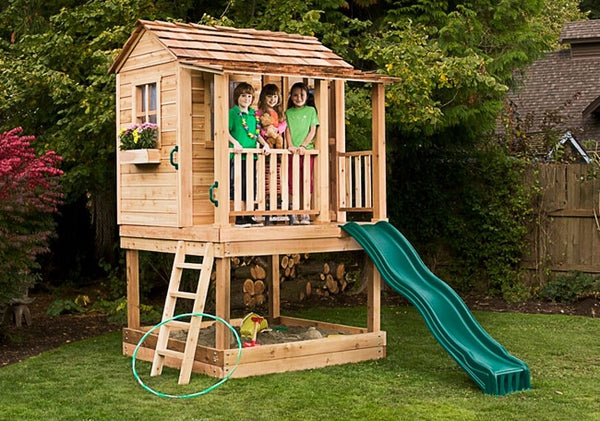 OLT 6x6 Elevated Cedar Playhouse With Sandbox