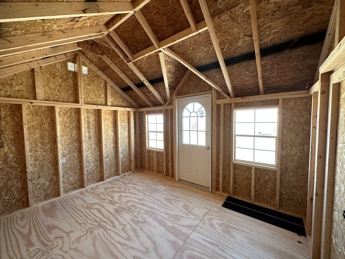 Interior view of the Classic Wood Cottage Shed