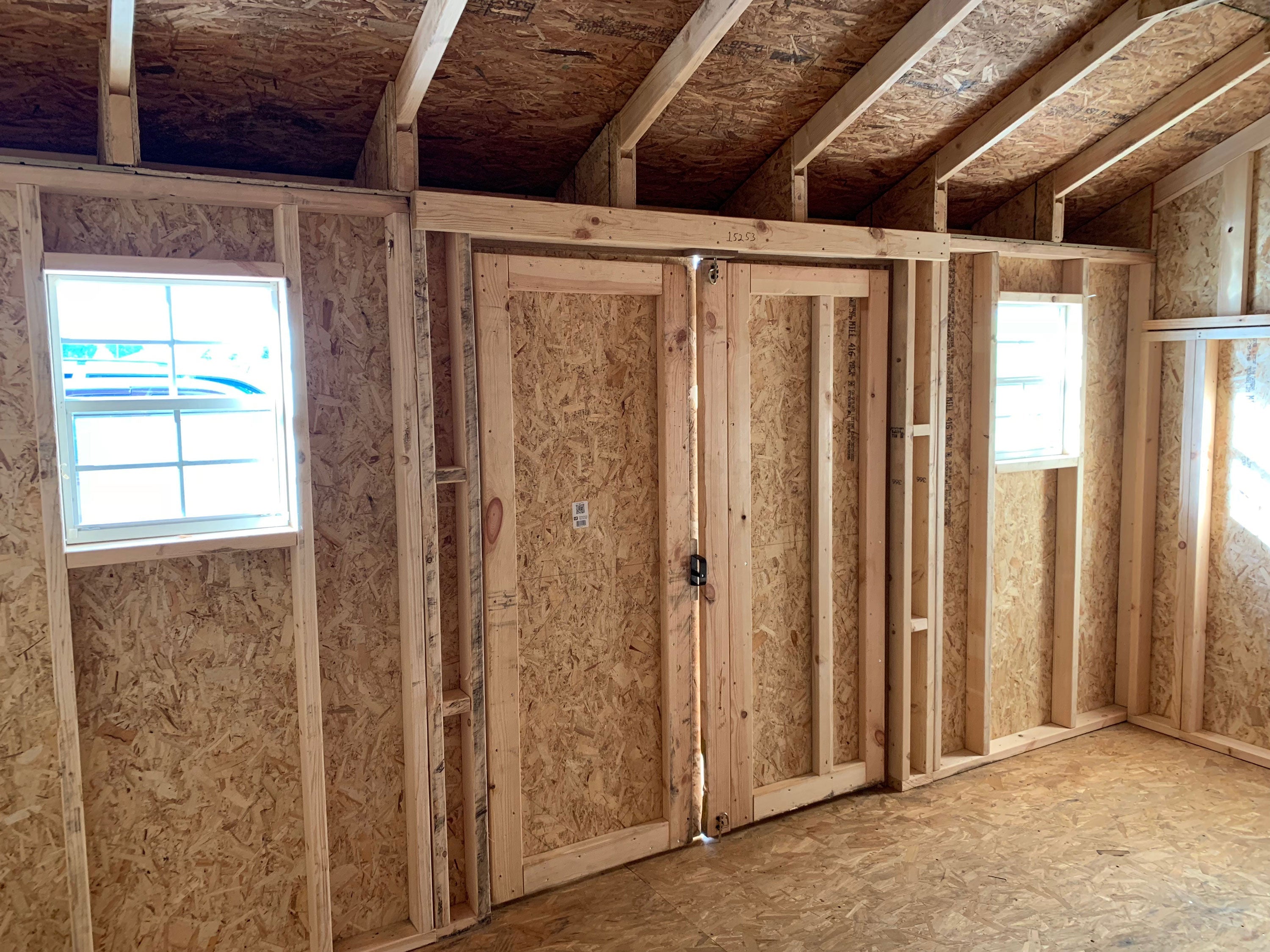 Interior view of the Classic Saltbox Shed