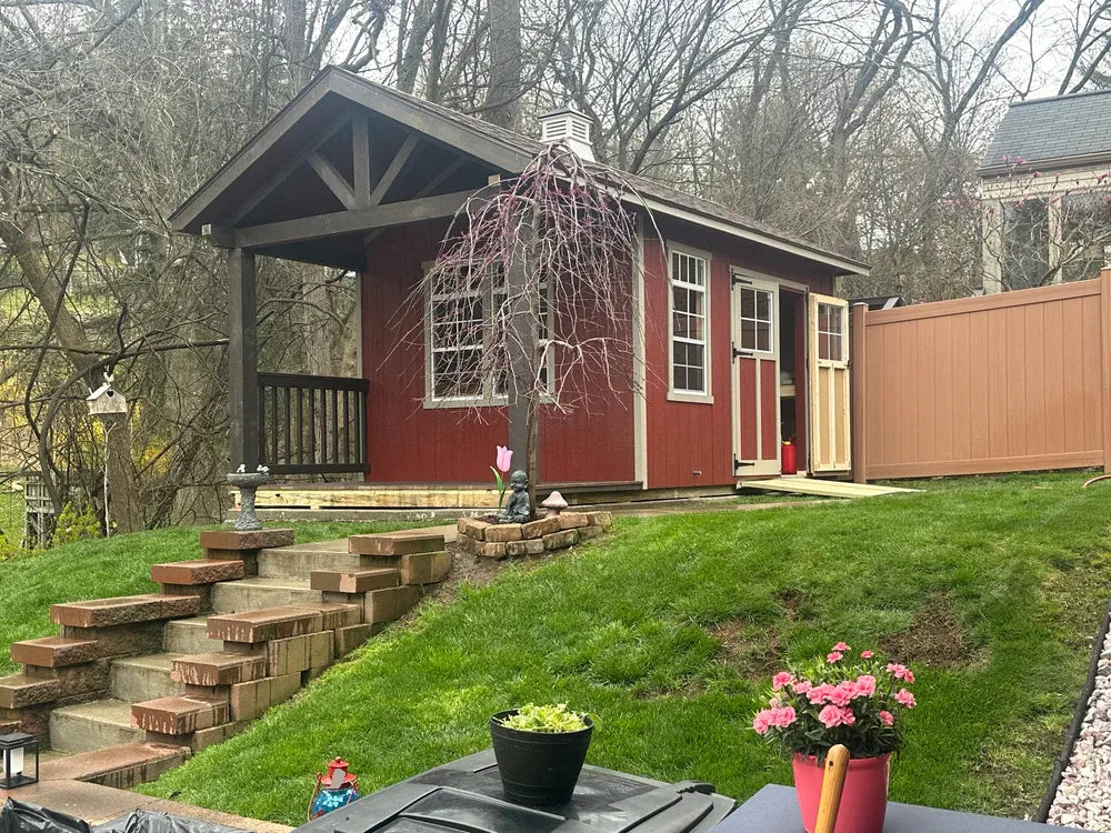 Woodsman Shed with Covered Deck and loft