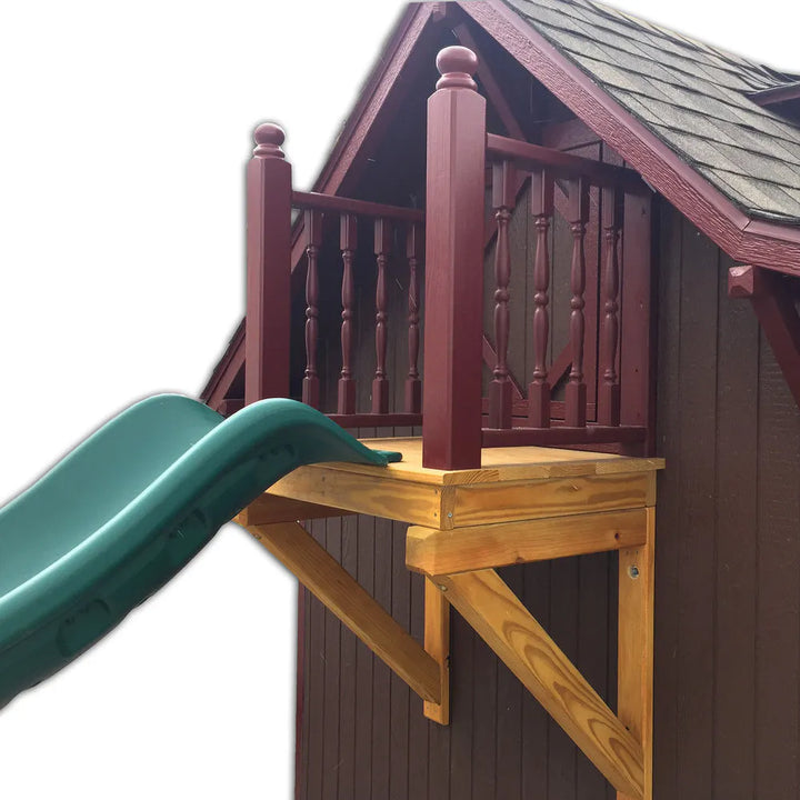 Craftsman Cabin  Playhouse Slide from loft