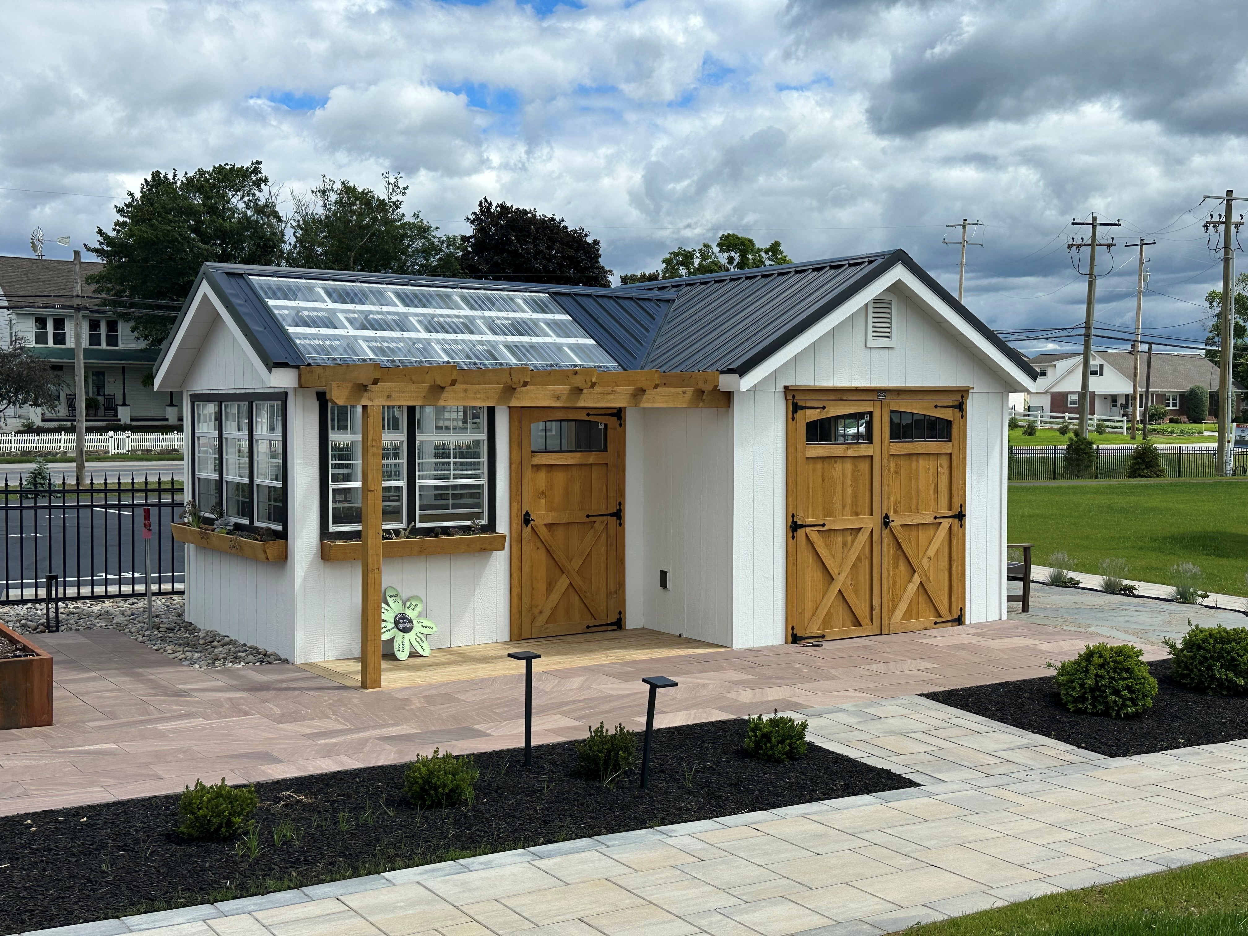 Cabin Greenhouse/Shed Combo - PREBUILT many sizes and finished interior opton