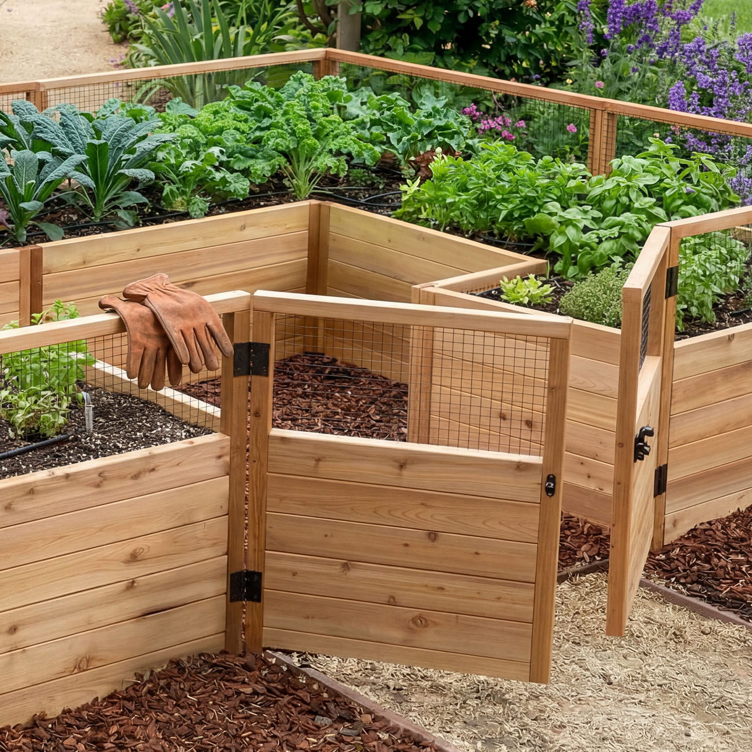12x8 raised cedar garden bed, additional angle