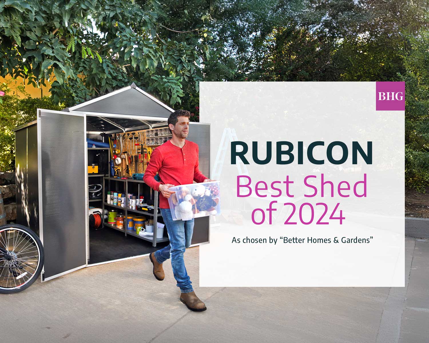 Rubicon Storage Shed by Canopia - lifestyle, garden setting