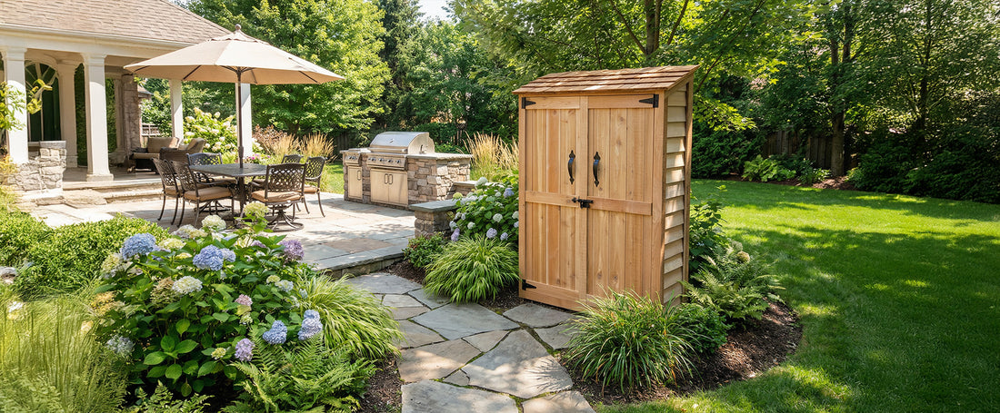 OLT Cedar Tool Shed 4x2, lifestyle banner view