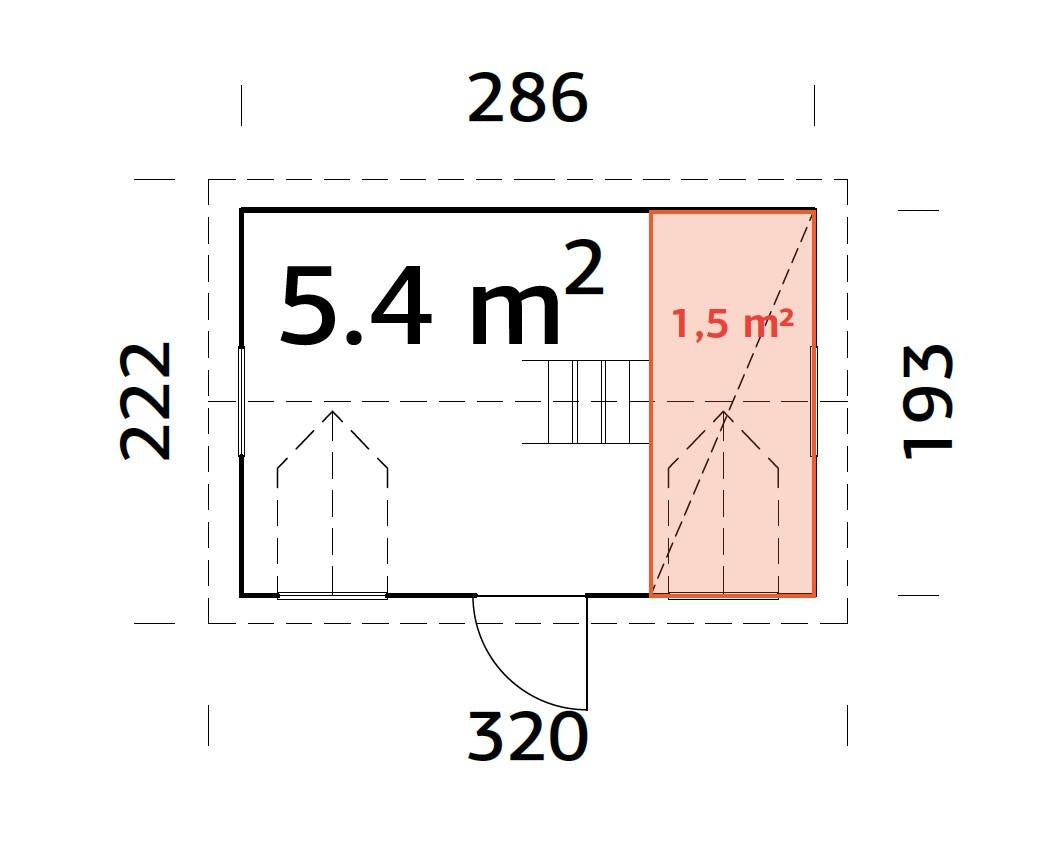 Wonderland playhouse, measurements with loft diagram