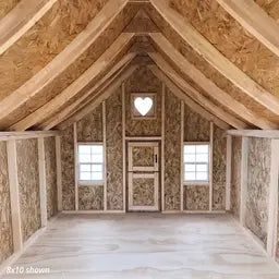 8x10 Gingerbread Cottage Playhouse interior view