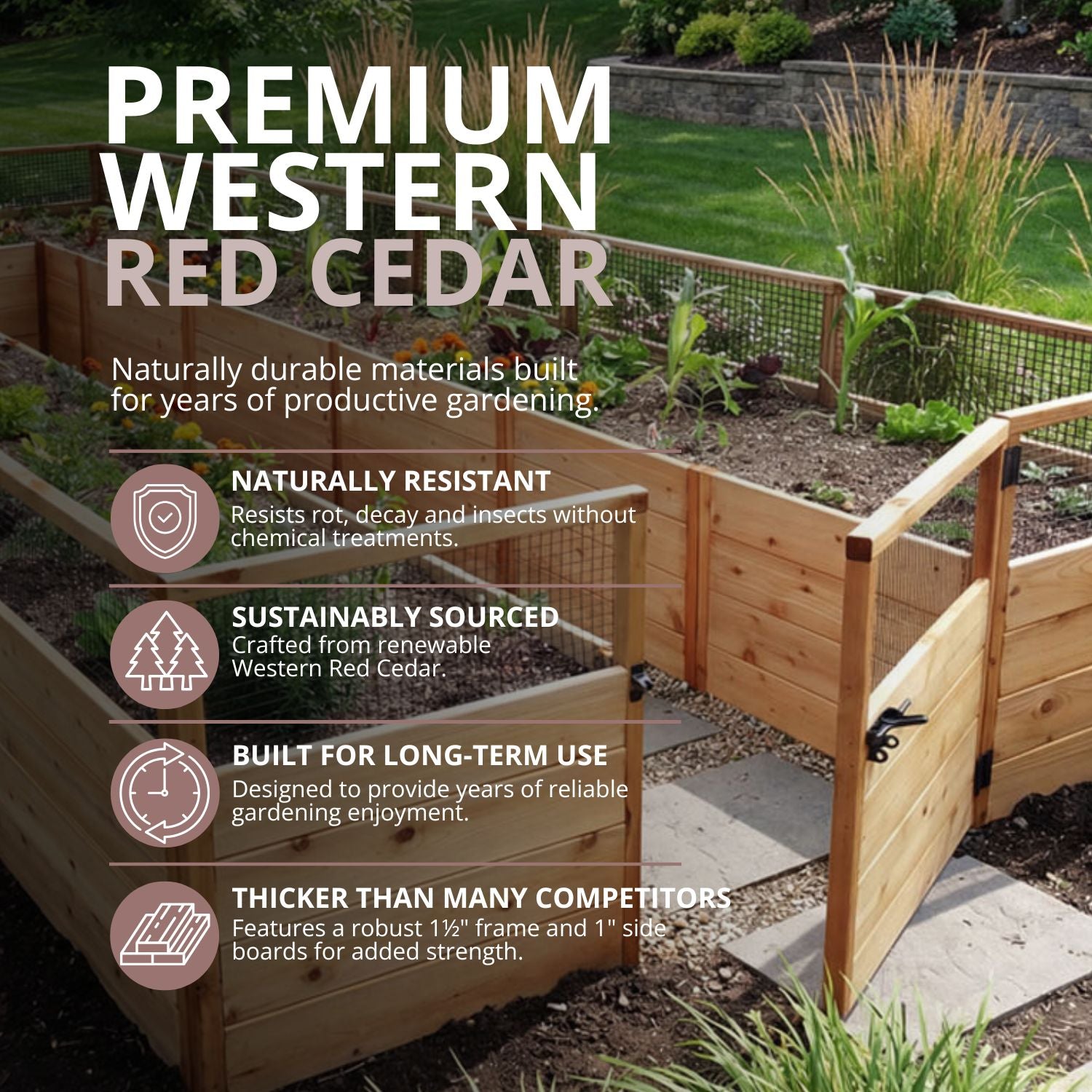 8'x16' raised cedar garden bed standard kit, view 6