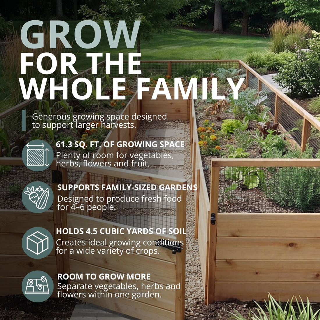 8'x16' raised cedar garden bed standard kit, view 7