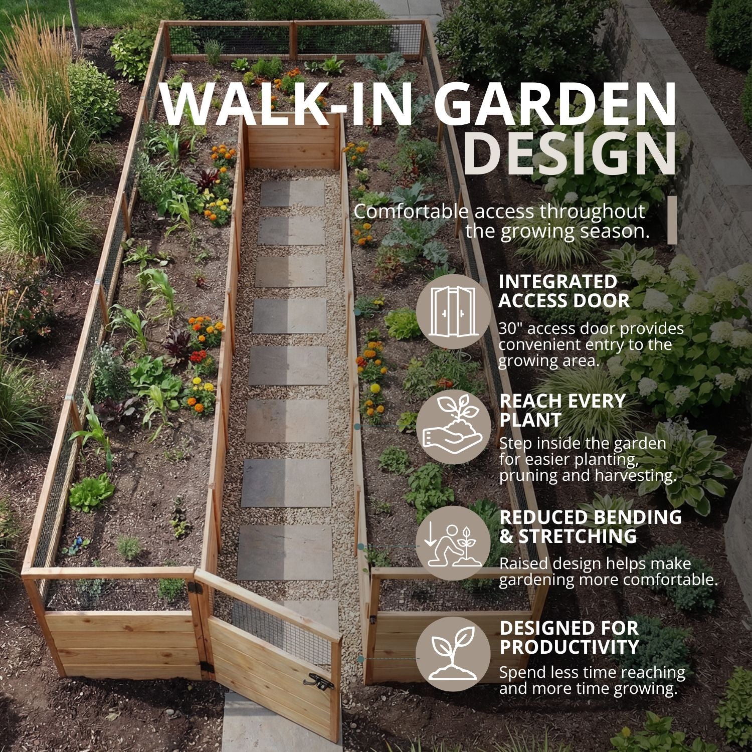 8'x16' raised cedar garden bed standard kit, view 8