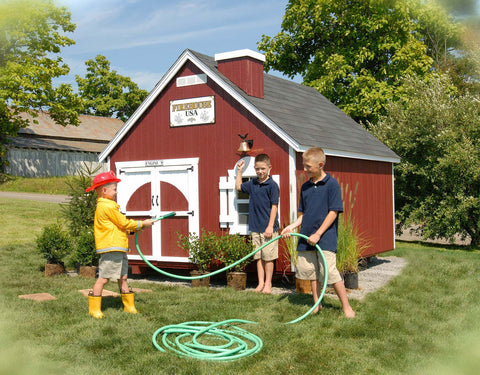 Firehouse wooden playhouse