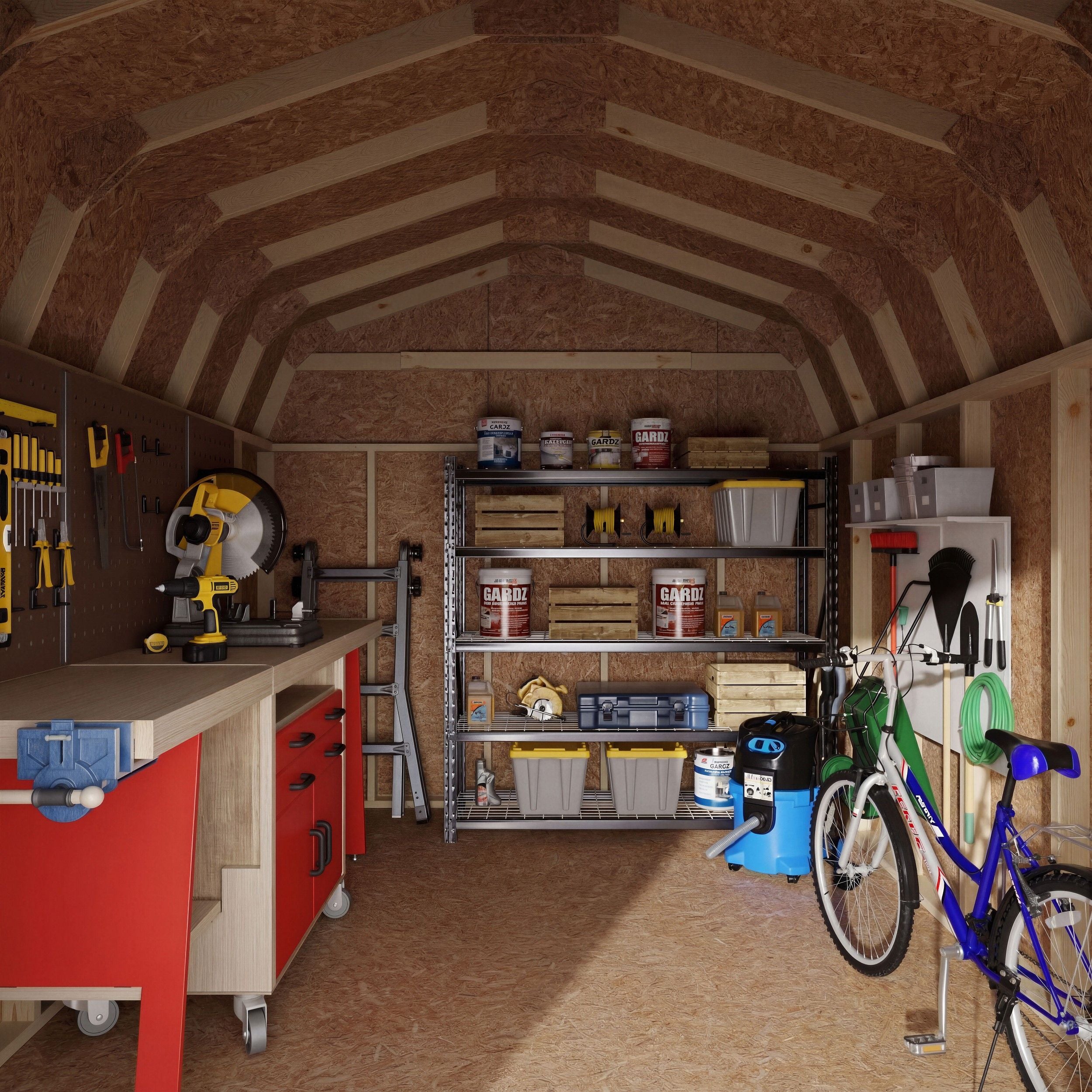 Value Gambrel Barn Shed 6 foot sidewalls interior storage space