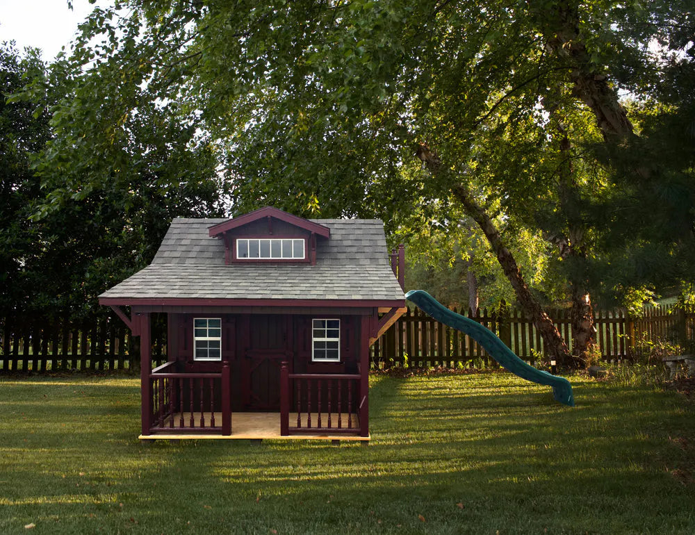 Craftsman Cabin Playhouse with silde