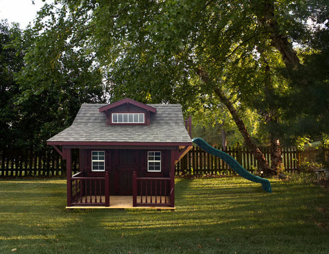 Craftsman Cabin Playhouse with silde