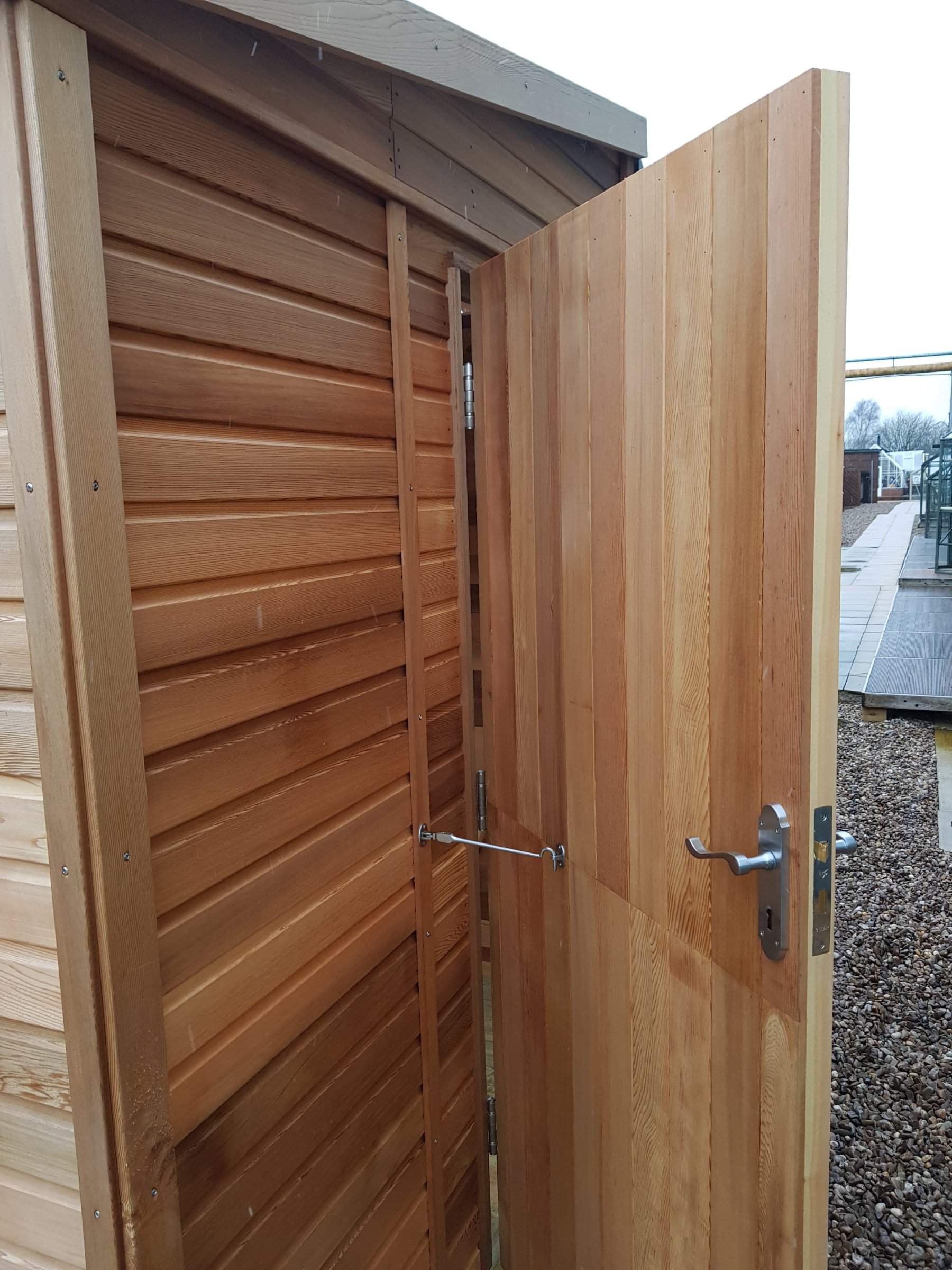 fusion_cedar_greenhouse_shed_lockable_hinged_door by Alton
