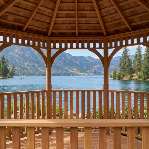 Bayside Cedar Gazebo Kit, 10ft, exterior view