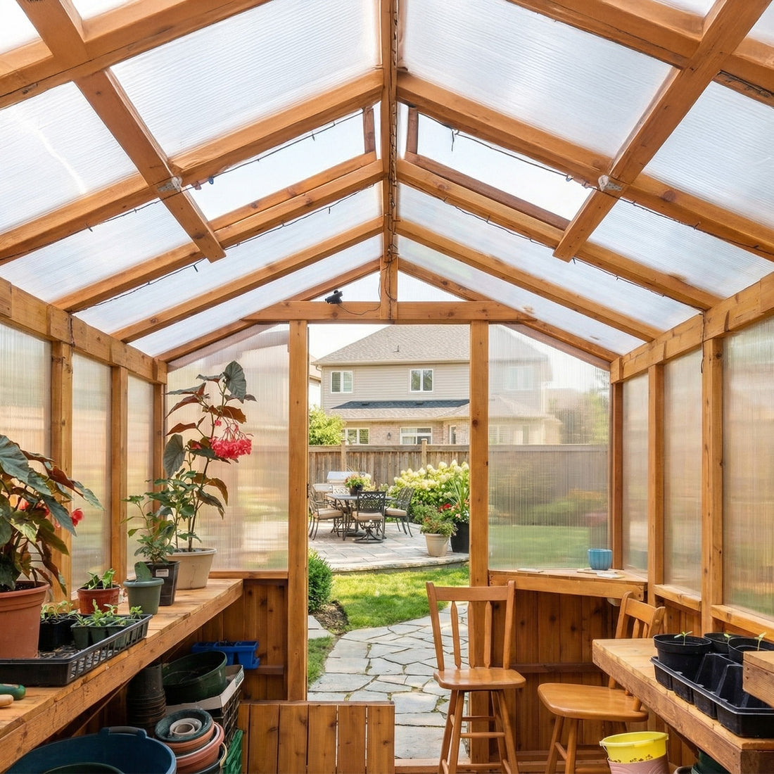 OLT Cedar Greenhouse 8x12 kit, exterior view