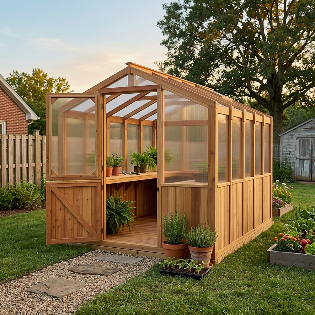 OLT Cedar Greenhouse 8x8, product rendering