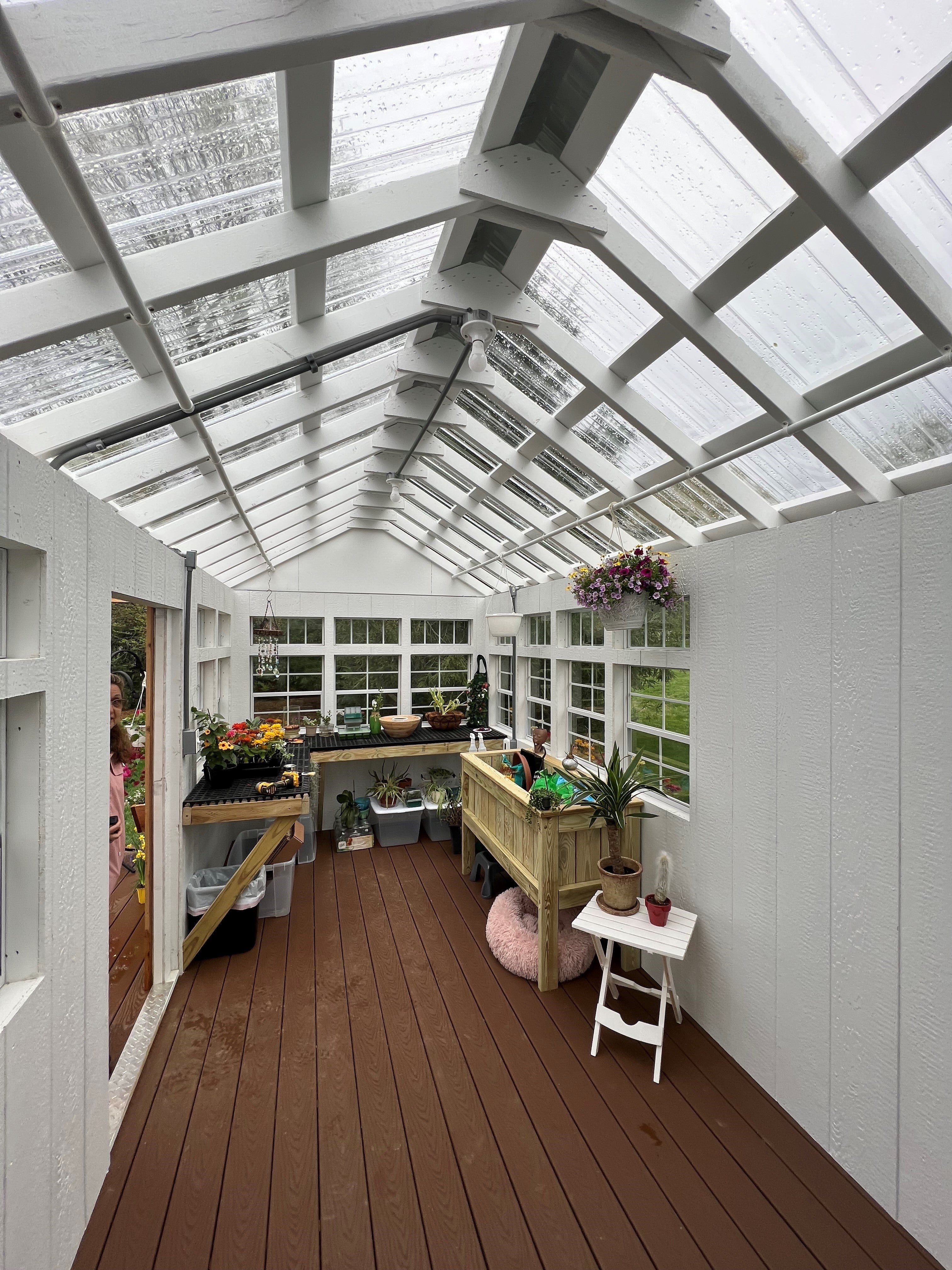 Cabin Greenhouse/Shed Combo - PREBUILT many sizes and finished interior opton