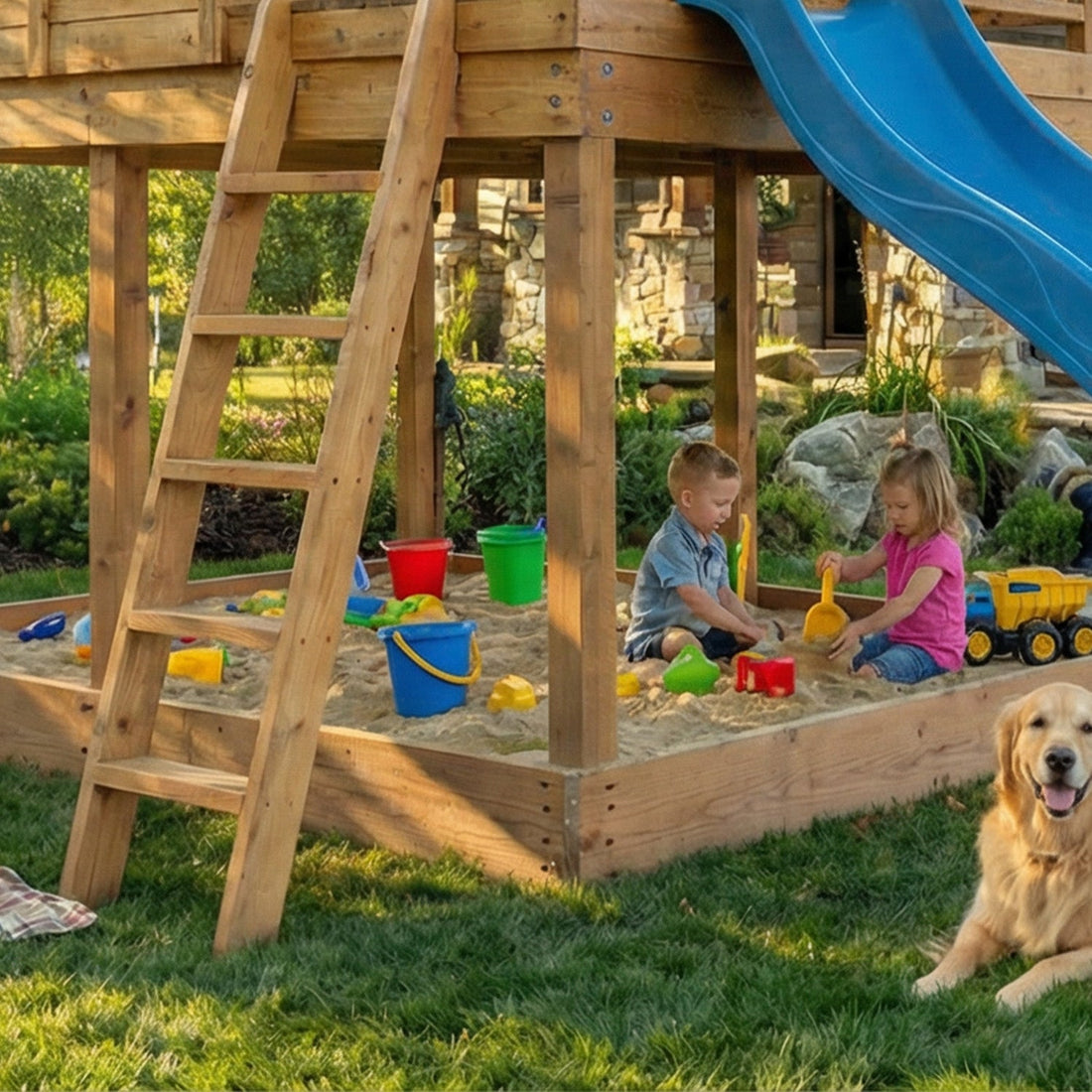 Cozy Cabin Cedar Playhouse, additional exterior view