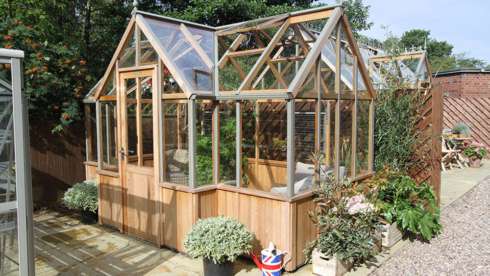 Cedar Durham orangerie greenhouse side-view