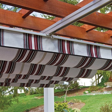 EZ shade canopy system gliding effortlessly over triple track slides