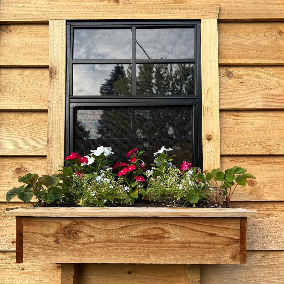 OLT 8’x4′ Cedar Shed With Screened Window and Flowerbox