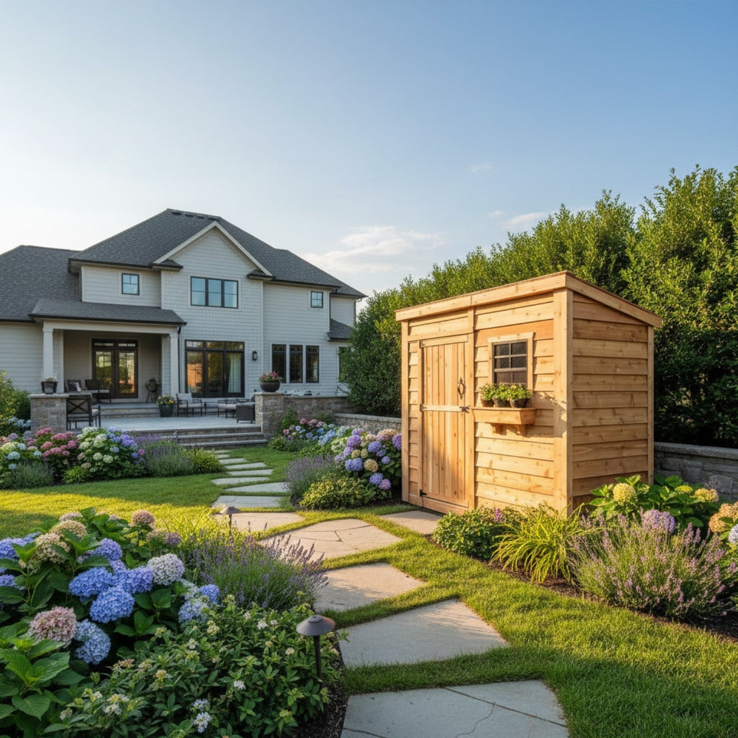 OLT 8’x4′ Cedar Shed With Screened Window and Flowerbox
