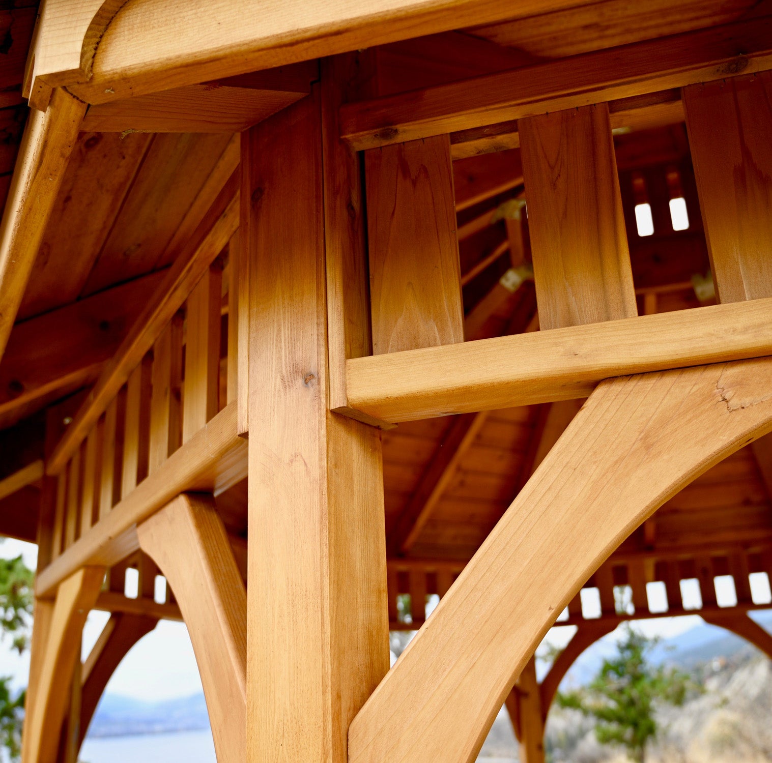 Cedar Bayside Octagon Gazebo (Fully Screen-In Option) by OLT