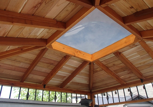 OLT Naramata Cedar Spa Shelter 9x9, roof detail