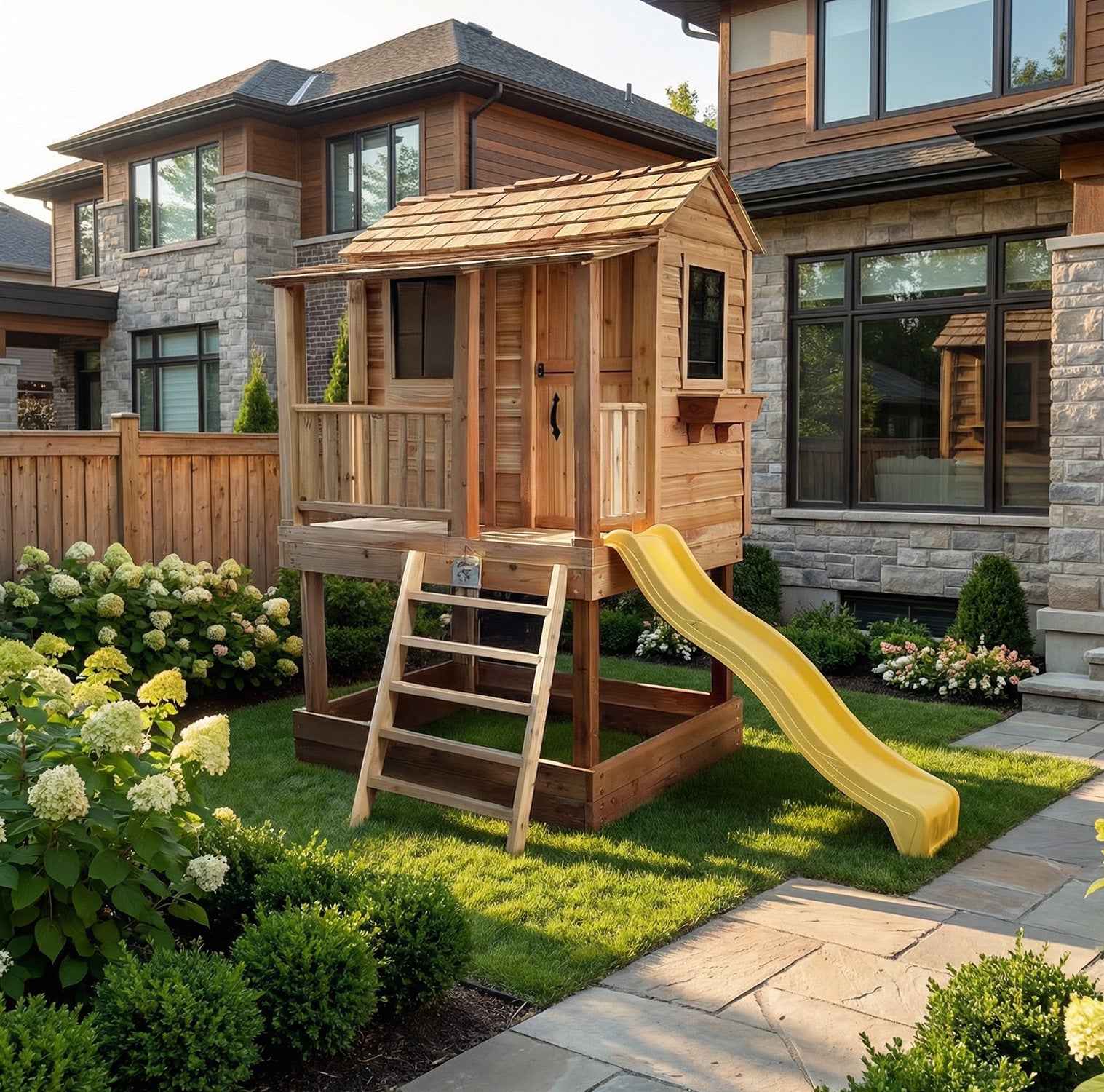 OLT 6x6 Elevated Cedar Playhouse With Sandbox