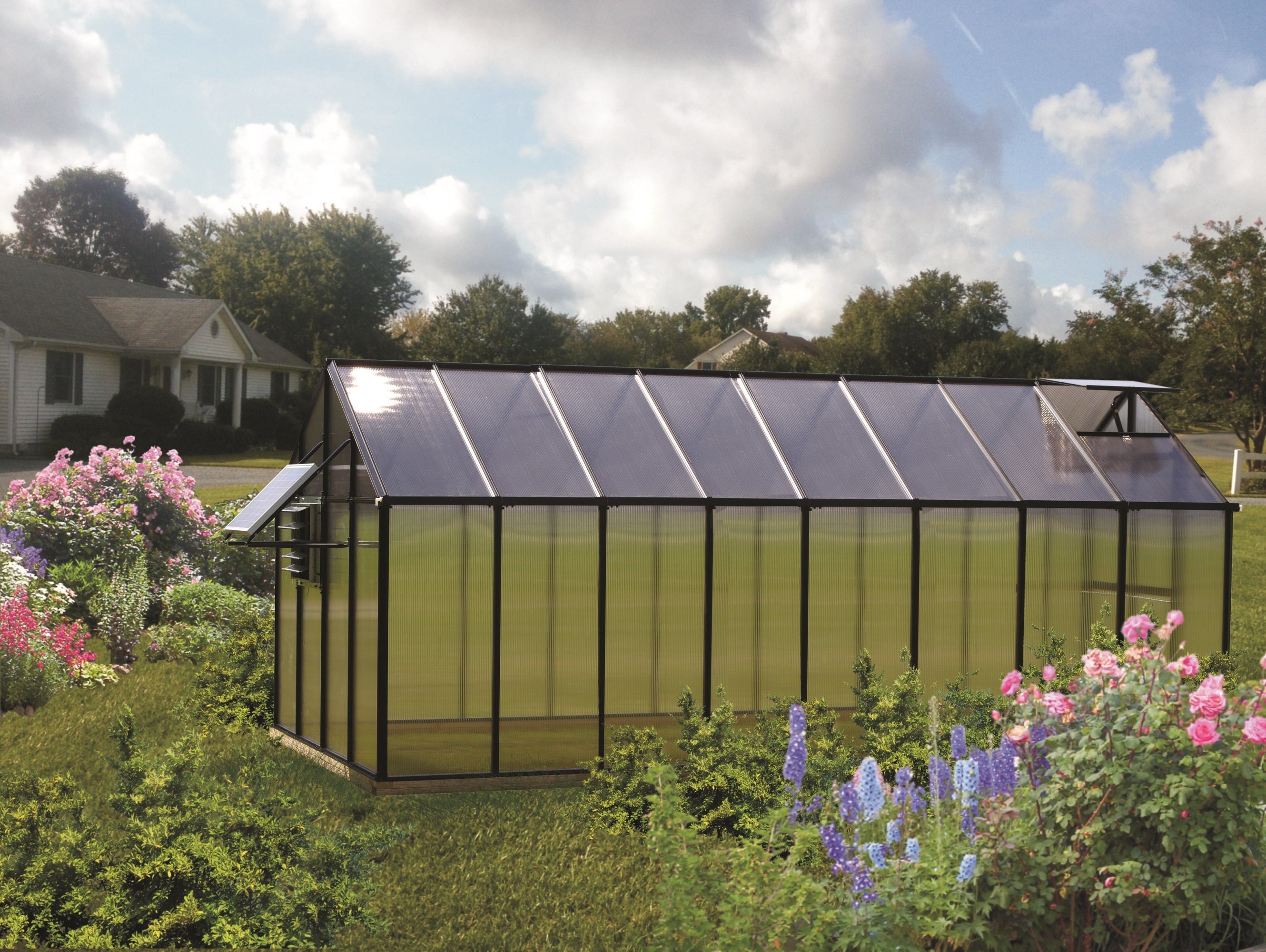 Monticello Mojave Greenhouse 8x16, black frame