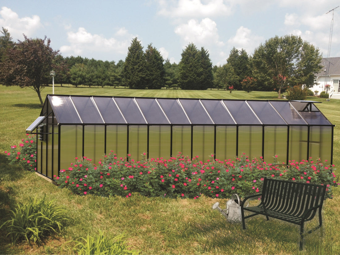 Monticello Mojave Greenhouse 8x24, black frame