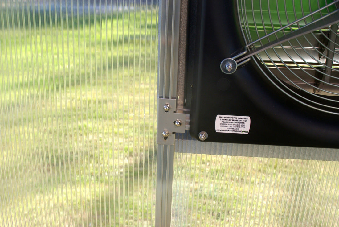 Monticello Solar Powered Ventilation System, installed on greenhouse
