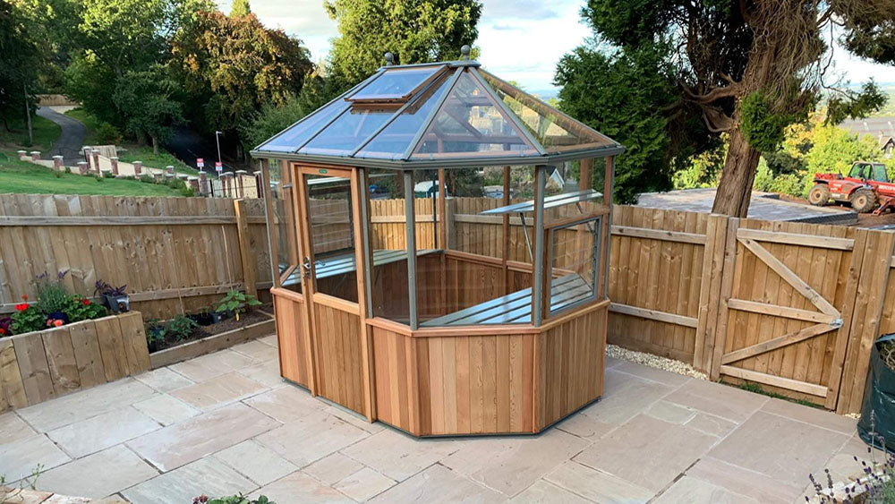 Alton Octagonal Cedar Greenhouse, additional exterior view
