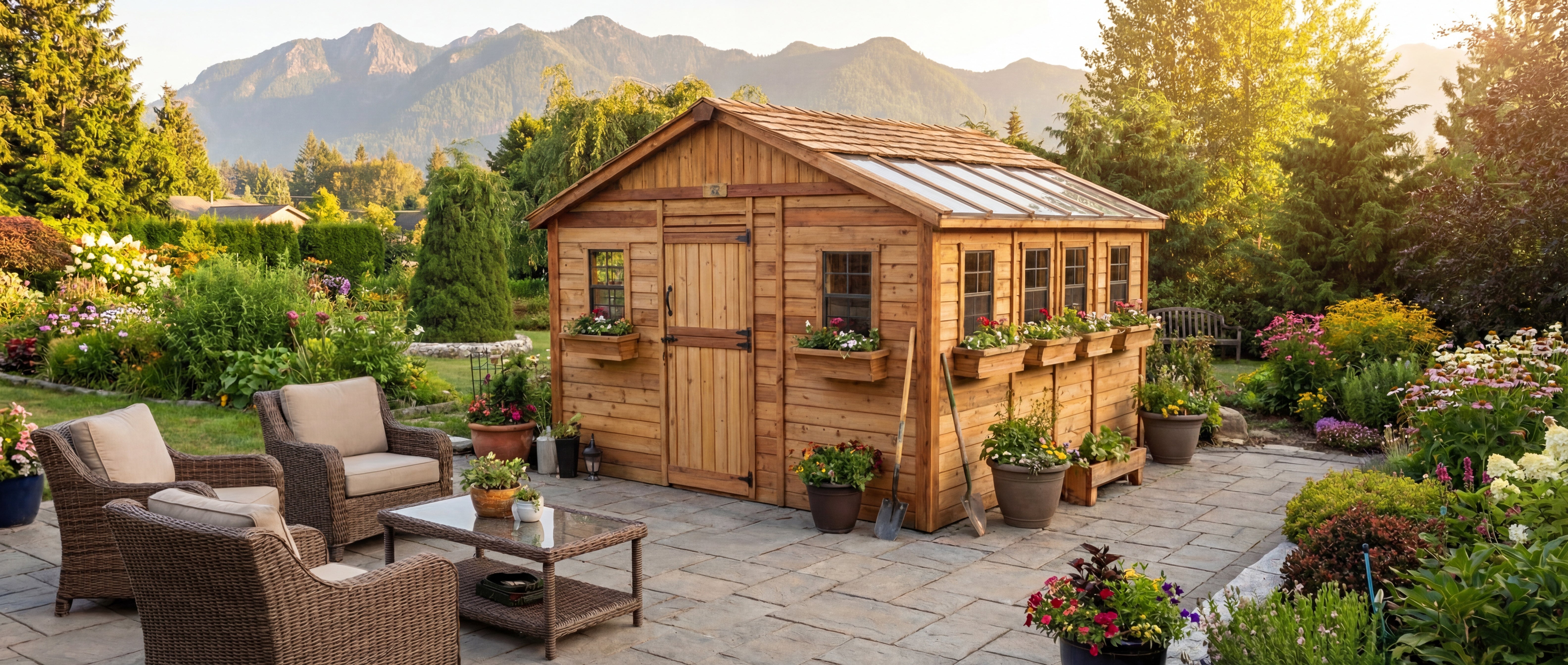 OLT Sunshed Garden Shed, window and flower box detail