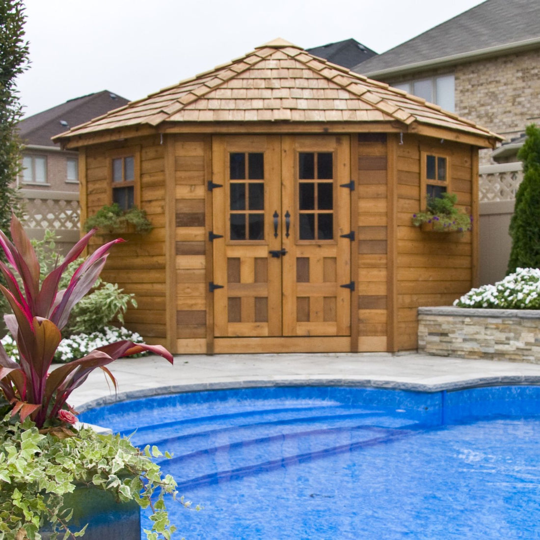 OLT 5 Sided Cedar Penthouse Shed/Pool House 9'x9'