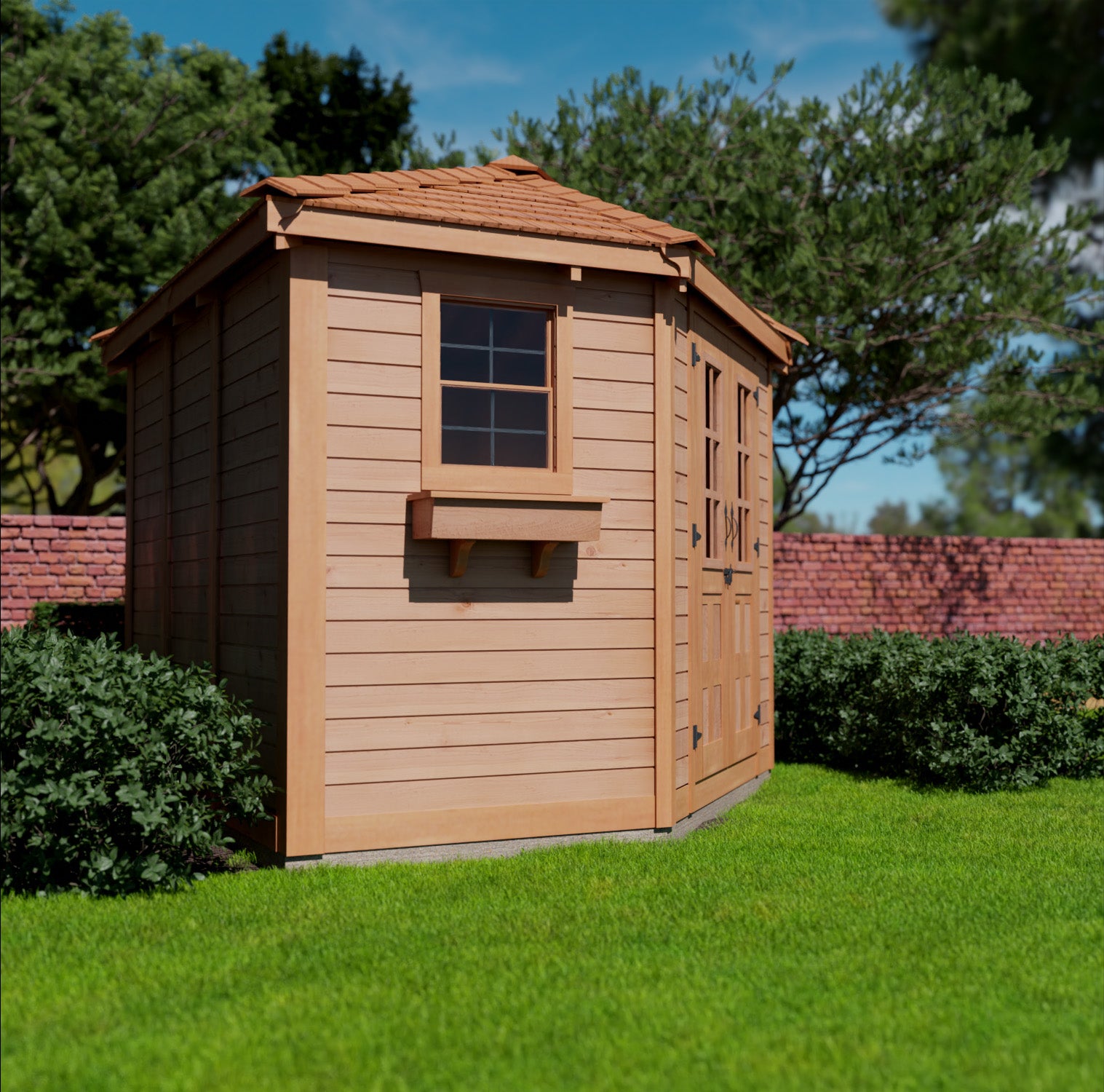 OLT 5 Sided Cedar Penthouse Shed/Pool House 9'x9'