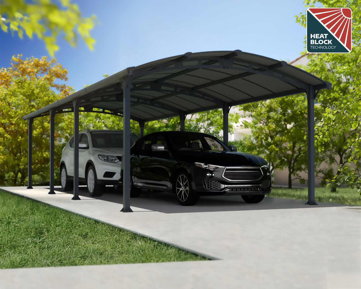 Arcadia Carport Heat Block panels installed