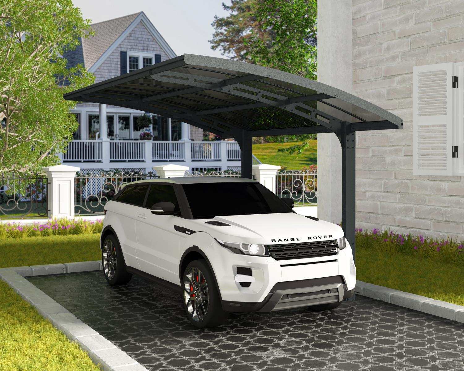 Arizona Single Carport, Breeze solid roof