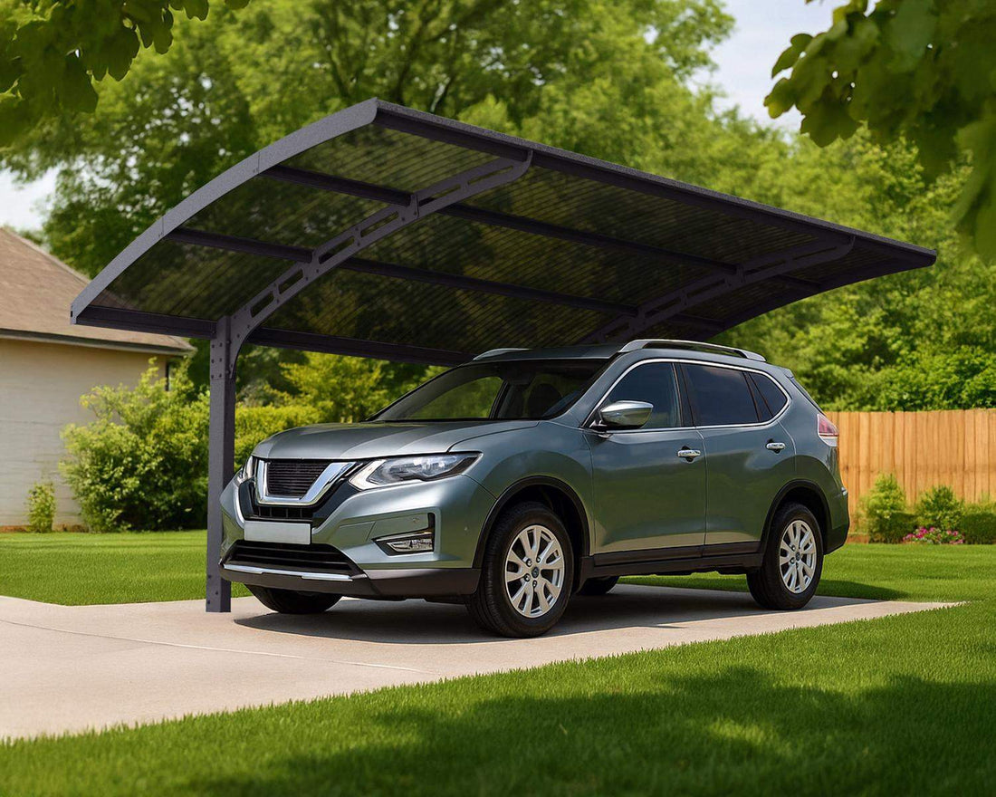 Arizona Single Carport Wave roof angle view