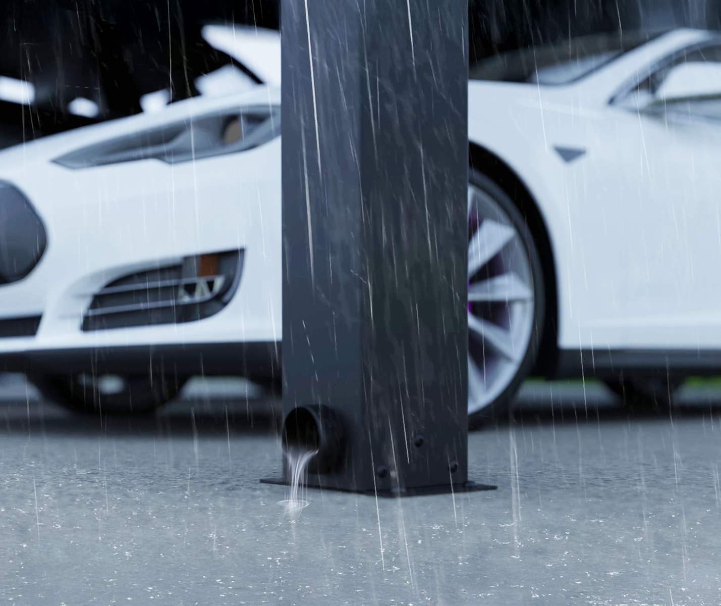 Oslo Carport integrated gutter system