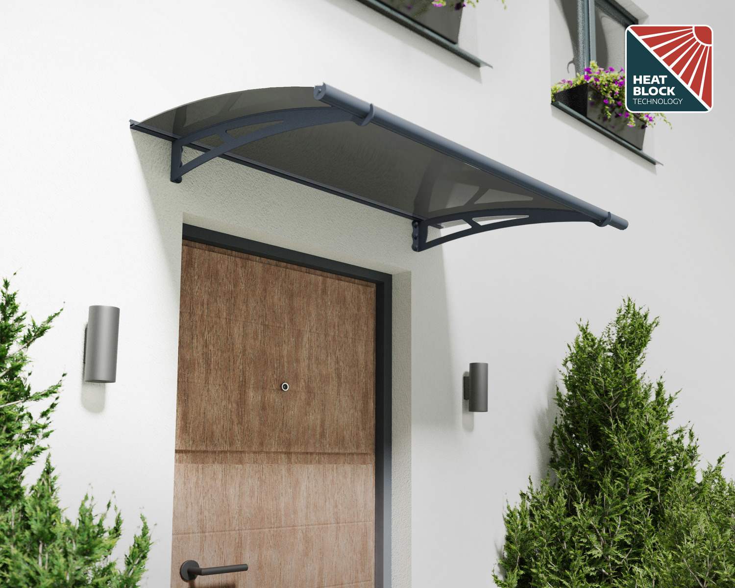 Aquila Door Awning solar grey