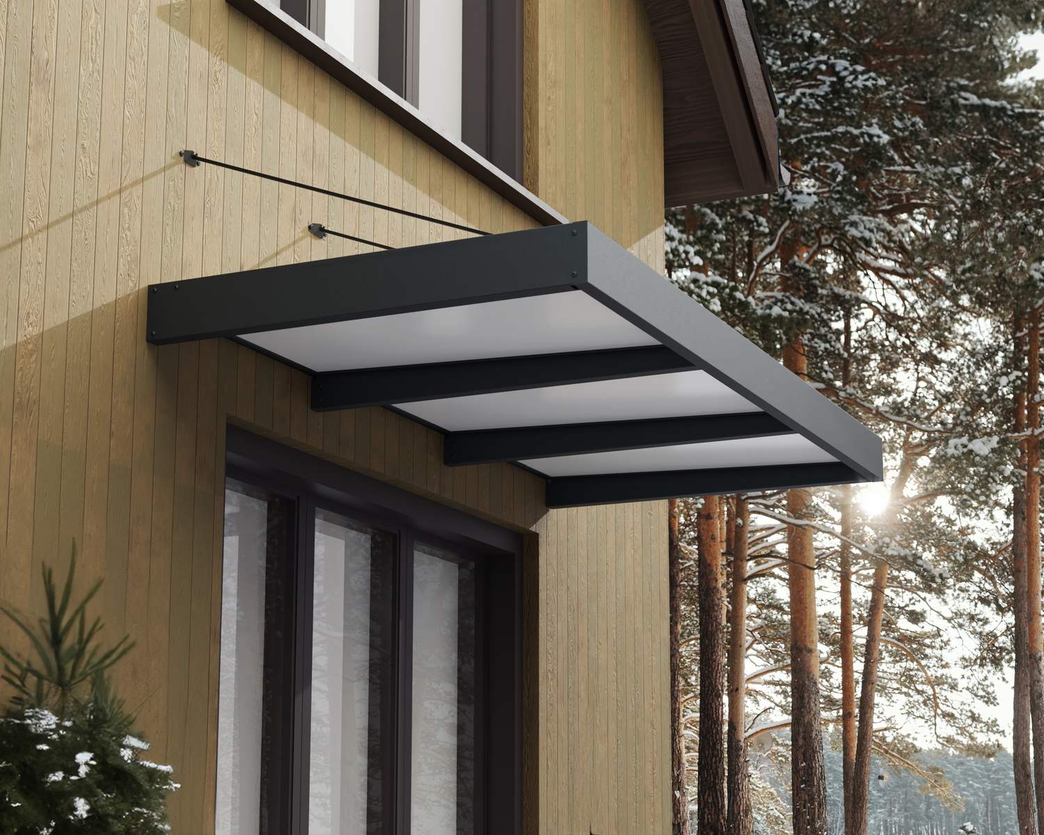 Sophia XL Door Awning white frame