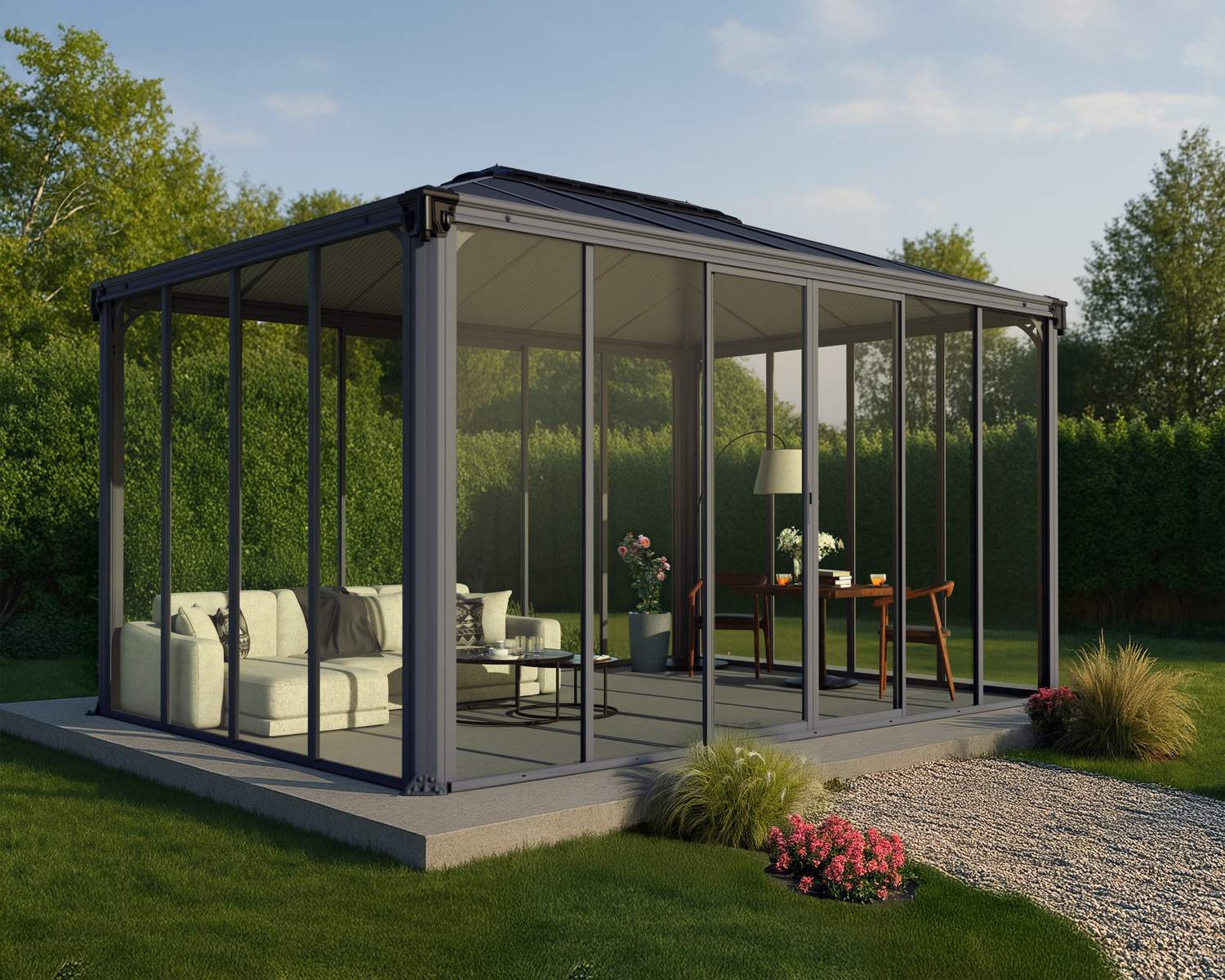 Ledro Enclosed Gazebo by Canopia - 10x14 alternate angle