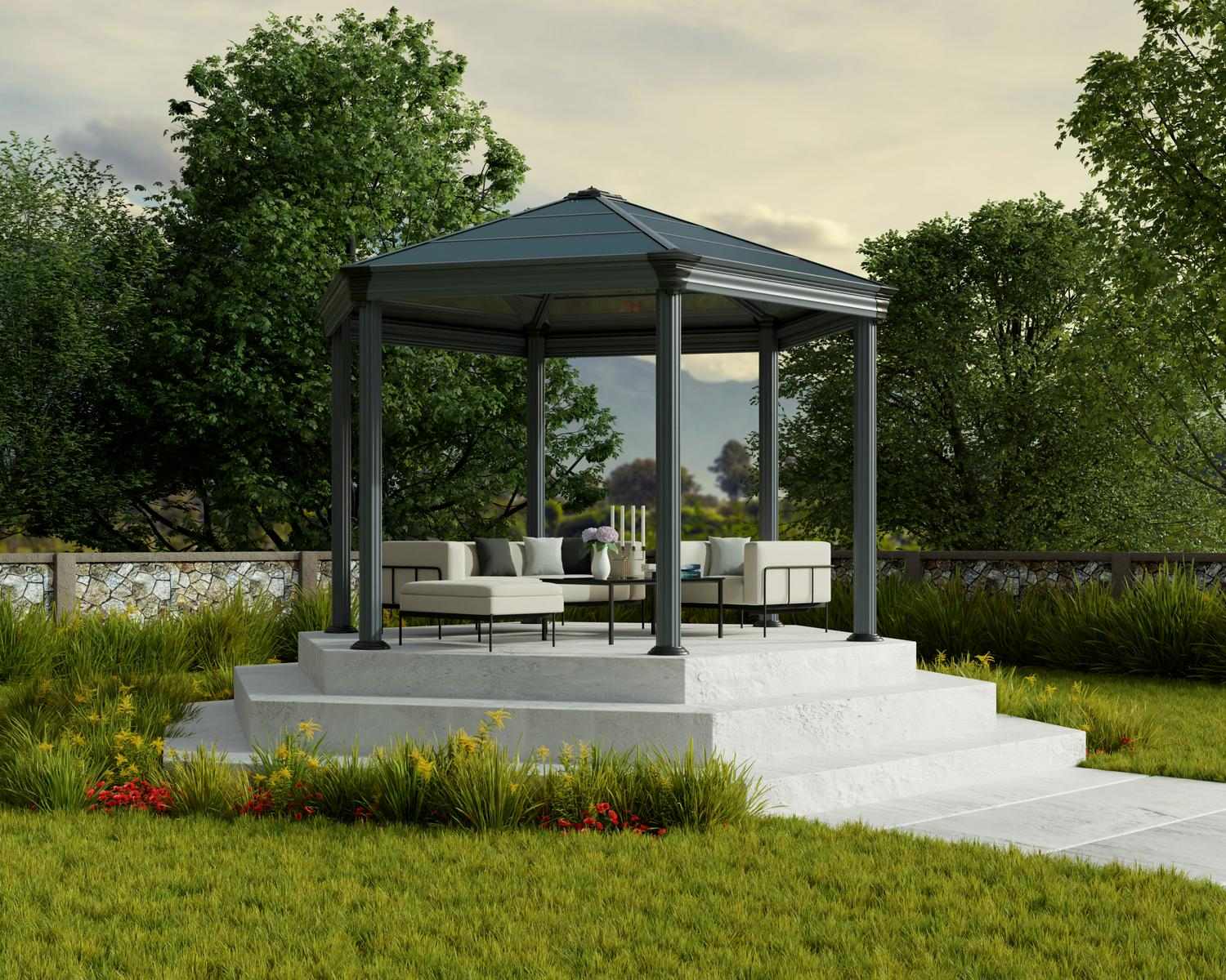 Roma Hexagonal Gazebo by Canopia