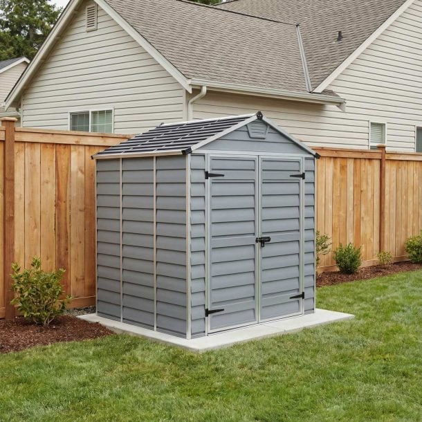 Skylight Storage Shed Dark Grey angle