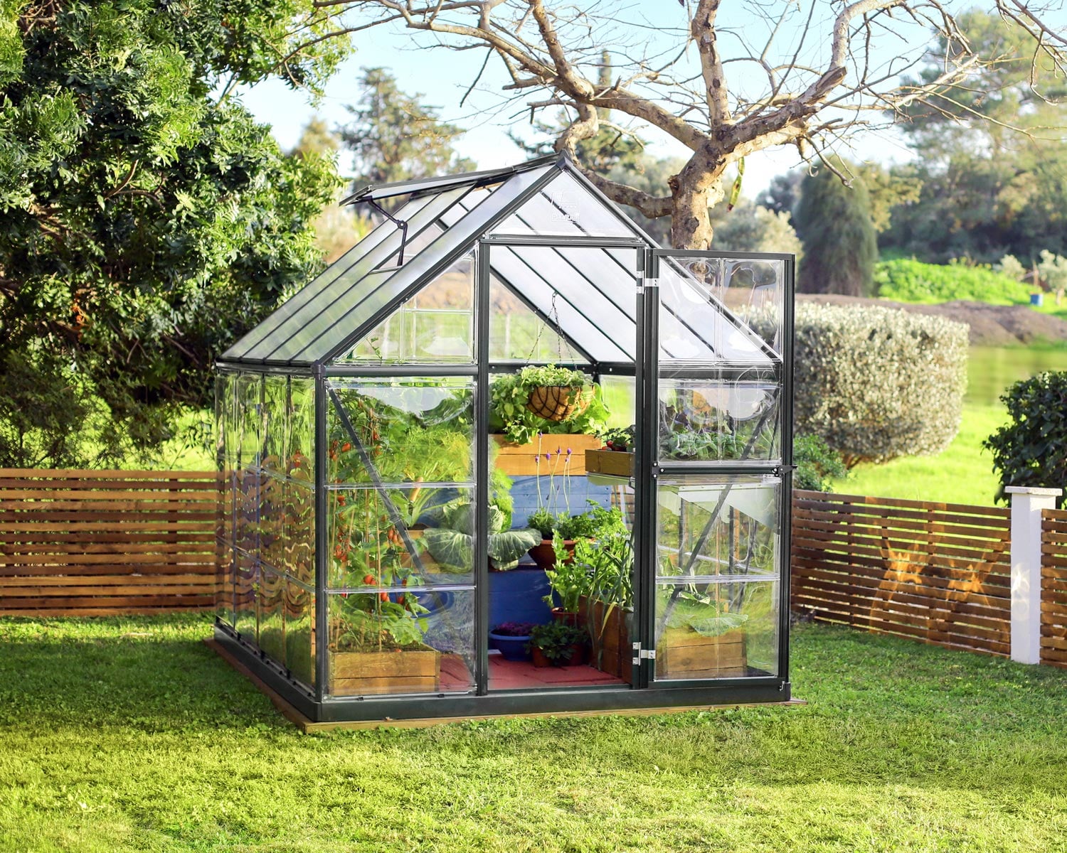 Hybrid greenhouse, gray colorway, exterior view