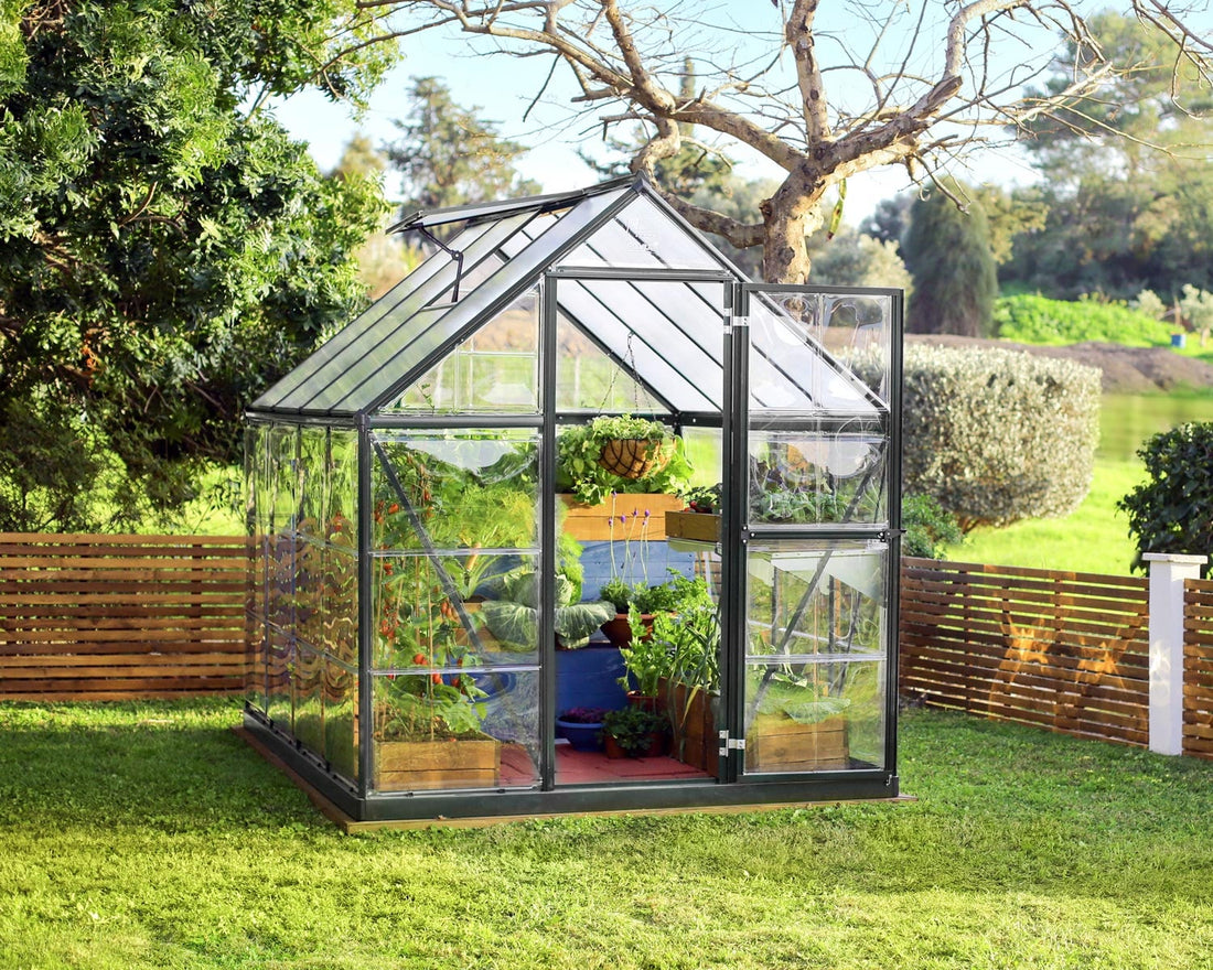 Hybrid greenhouse, gray colorway, exterior view